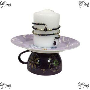 Upcycled Coffee Mug Candle Plant Holder Jewelry Tray, Sponge Soap Dish, Purple